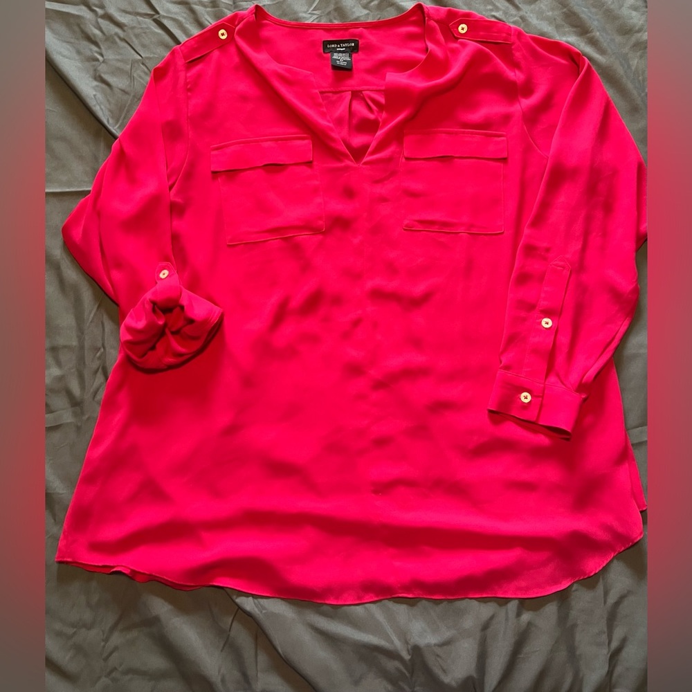 Lord & Taylor Women’s Hot Pink Blouse-2X!